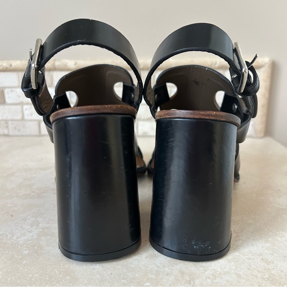 $895~MARNI~Black Leather Slingback Block Heel Gladiator Open Toe Sandals~36/6 - Picture 7 of 11